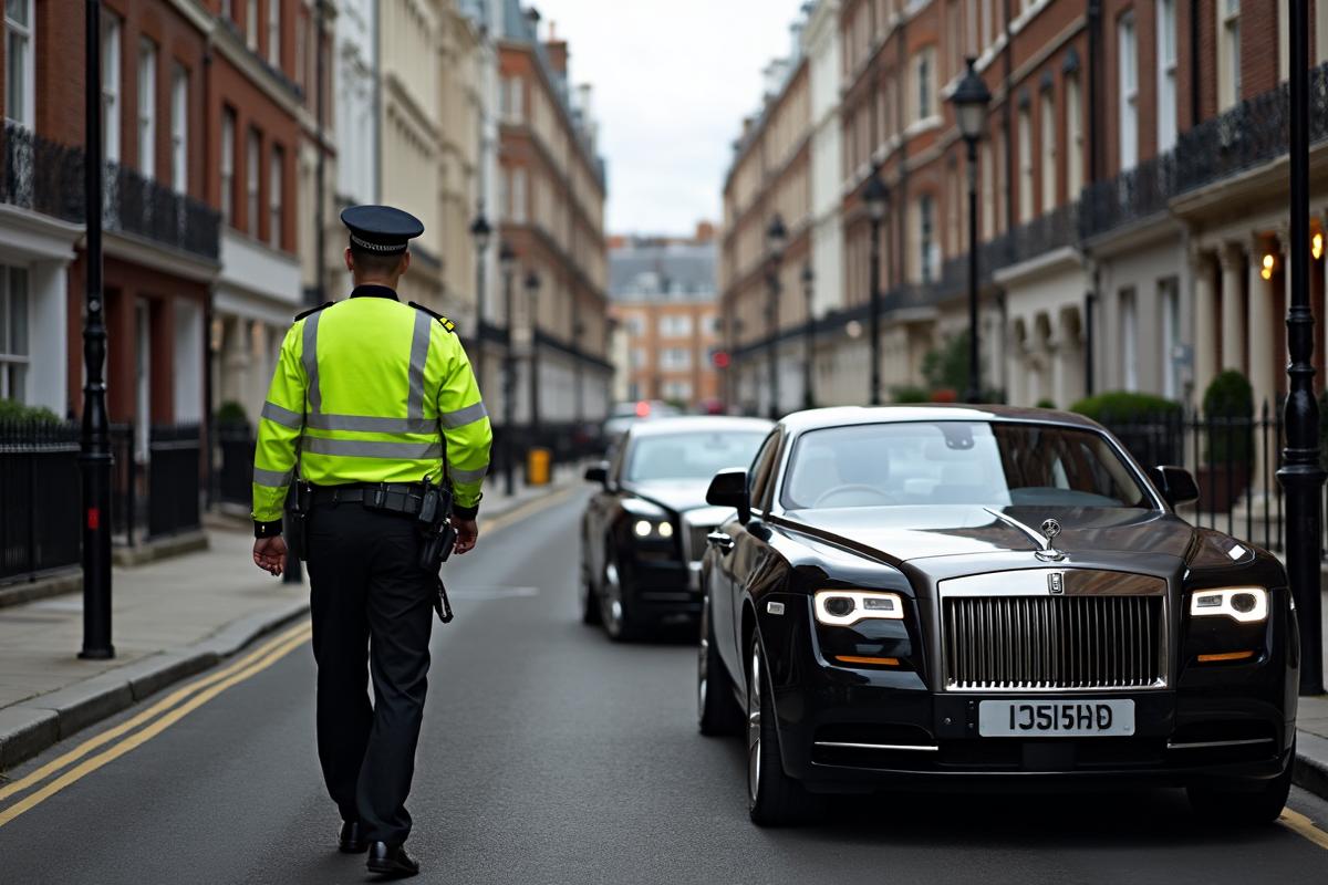 Parking enforcement in Mayfair showing contrast between luxury vehicles and enforcement reality